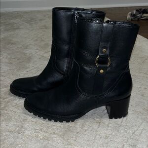 Black Leather Ankle Boots
